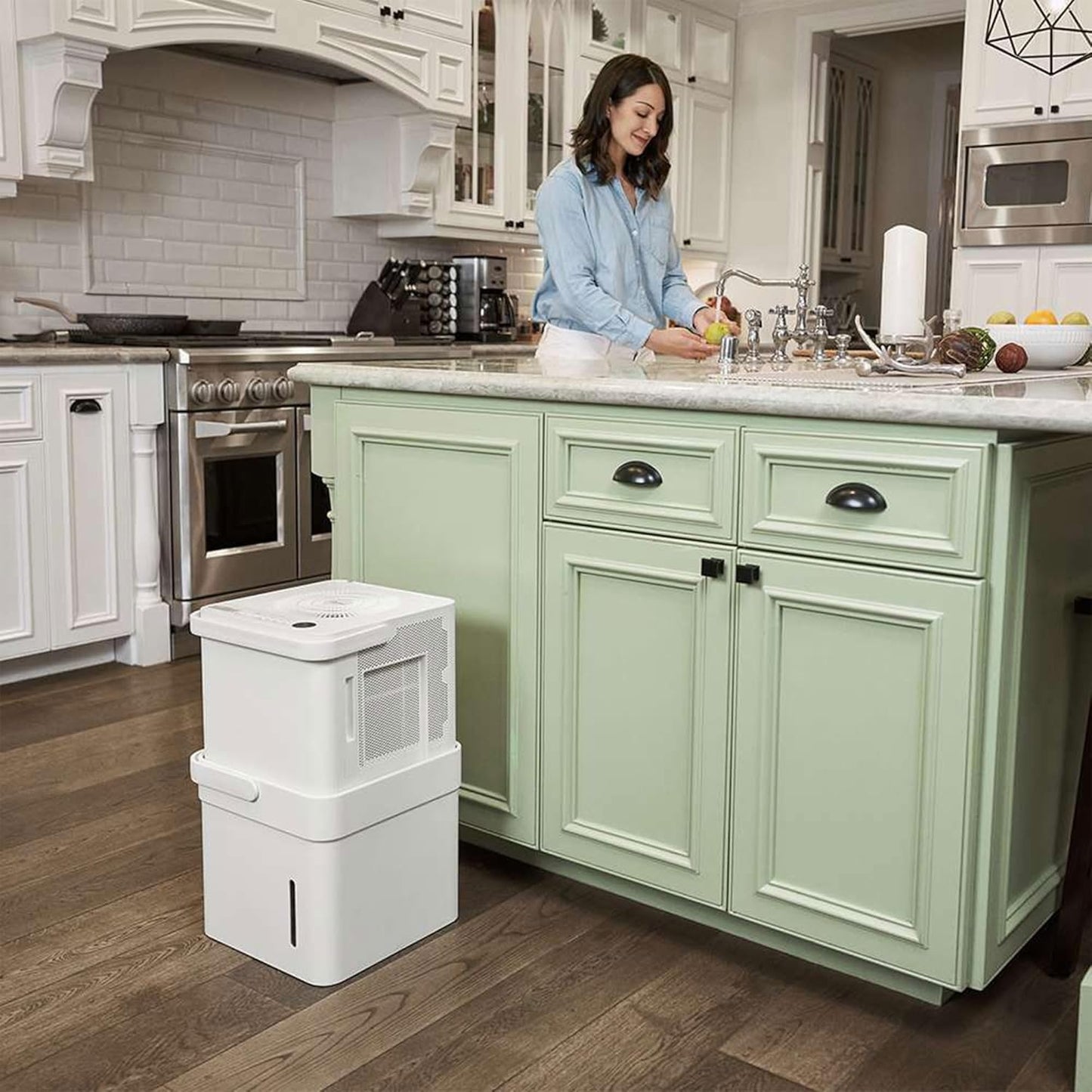 Midea 50 pt. Cube Dehumidifier with Built-in Pump for spaces up to 4,500 sq. ft. MAD50PS1QWT