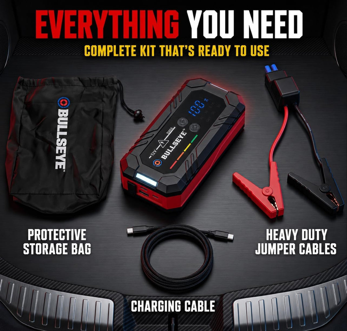BULLSEYE SafetyXL 1000A Car Battery Jump Starter Portable, 12V