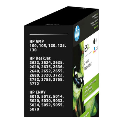 HP High Yield 65XL Black Color Ink Cartridge 2-Pack T0A37BN