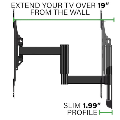 Sanus Decora Full-Motion TV Wall Mount for 26"-65" TVs, Perfect for mounting your TV in the corner, Safety-tested, UL-listed - DMF219-B1