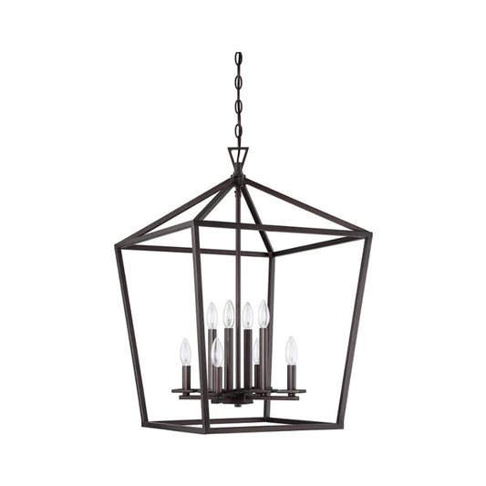 Sunset Lighting Provincial Bronze 8-Light 20" 60W Raven Eight Cage Pendant Ceiling