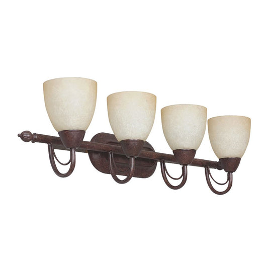 Sunset Lighting F2494-62 30" 4-light Vanity Alpine Glass, Rubbed Bronze Finish