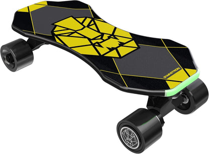 SwagTron Swagskate Ng-3 Electric Skateboard for Kids - Black/Yellow 63866-2, Max. Load: 150 lb (68 kg), Lightweight and Extra Portable, Motor: 100W