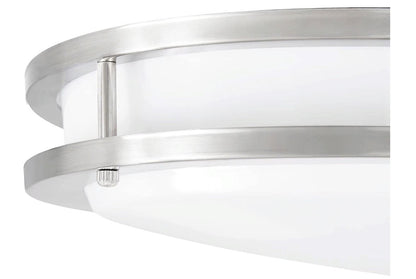 Sunset Lighting Flush Mount White Acrylic Lens Shades, Bright Satin Nickel Finish F9880-80