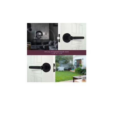 Woodcliff Matte Black Keyed Entry Door Handle Featuring Dual Keyway LH4X9FSJYYC