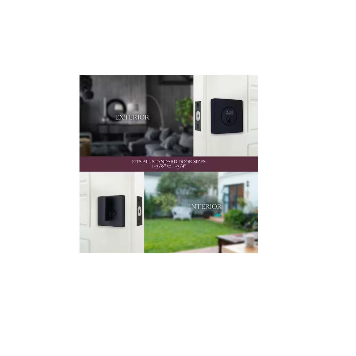 Square Matte Black Single Cylinder Deadbolt Featuring Dual Keyway DD2X91PXJ