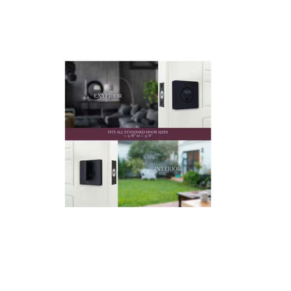 Square Matte Black Single Cylinder Deadbolt Featuring Dual Keyway DD2X91PXJ