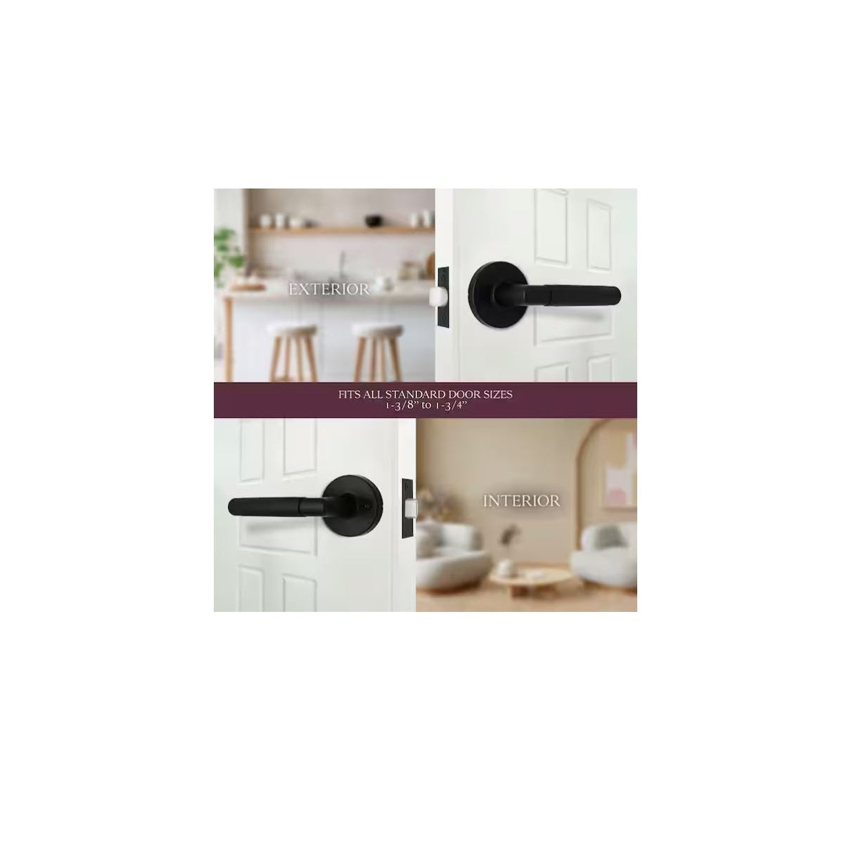 Woodcliff Matte Black Hall/Closet Passage Door Handle LH2X93SYXP