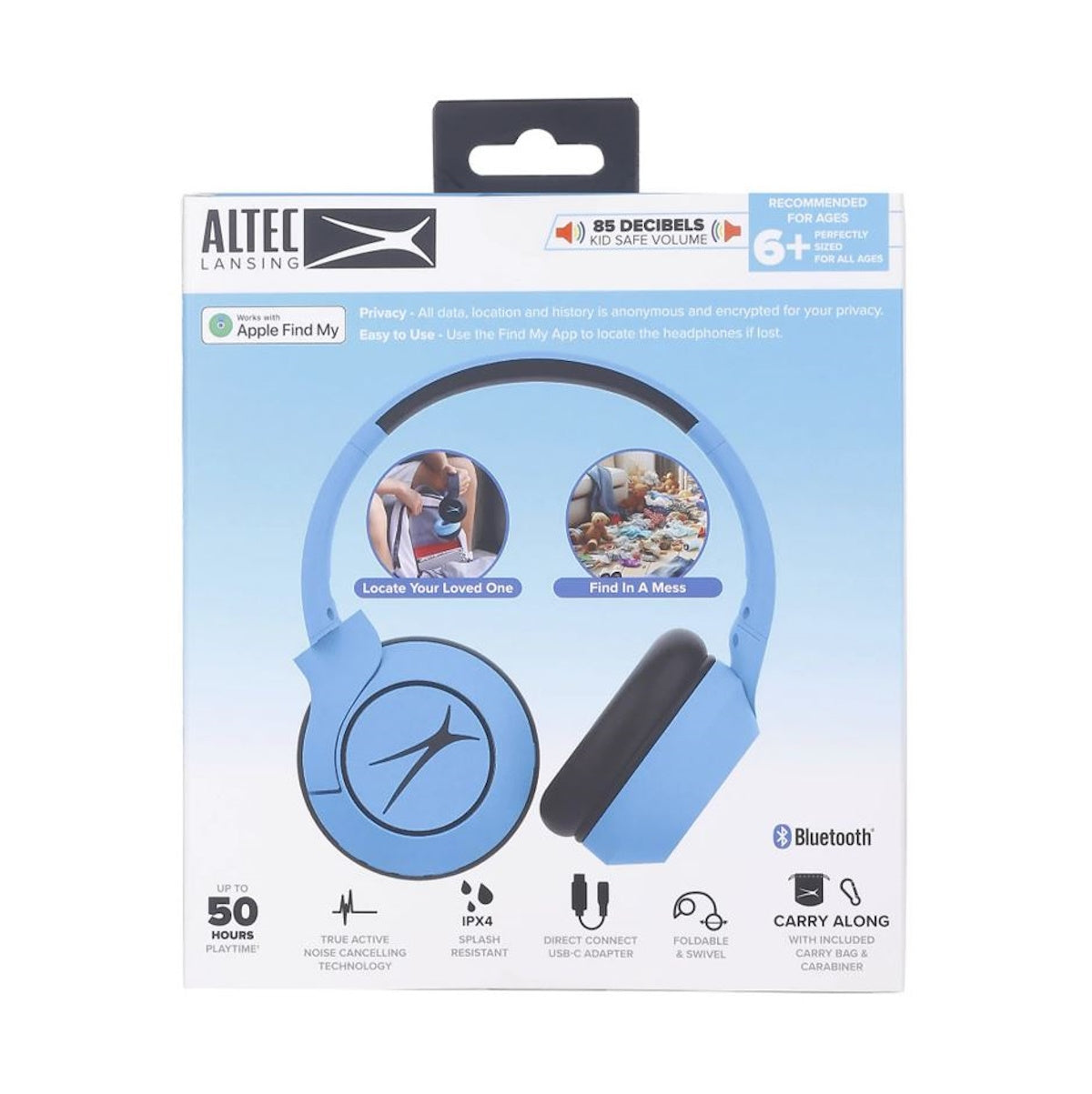 Altec Lansing Kid Safe Pro ANC Headphones Blue MZX4515T-BLUBO