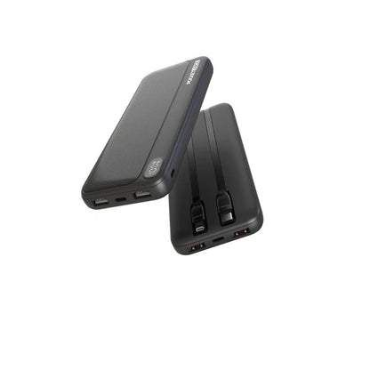 Pocket Juice - Endurance 10K Portable 10000 mah Power Bank and Charger with USB-C and Lightning Cables