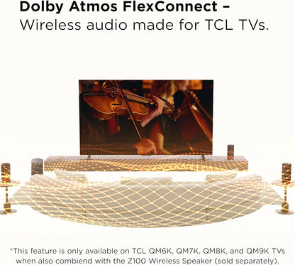 TCL Z100-SW Wireless Home Theater Subwoofer w/ Dolby Atmos FlexConnect Technology 130W - Black