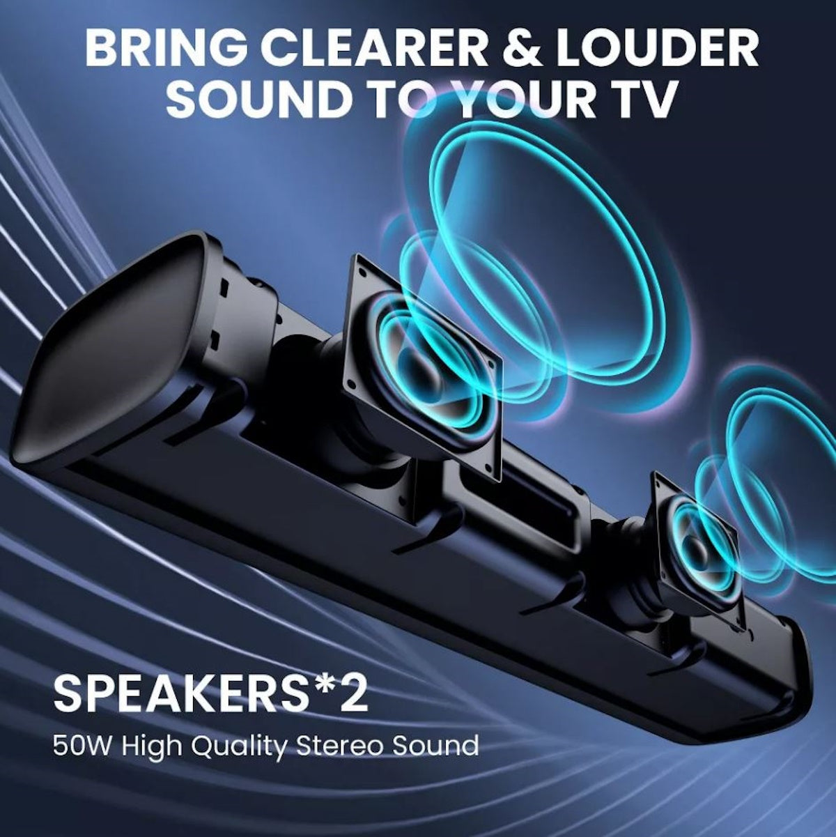 MOVSSOU Bluetooth Sound Bar Small Surround Sound 17"