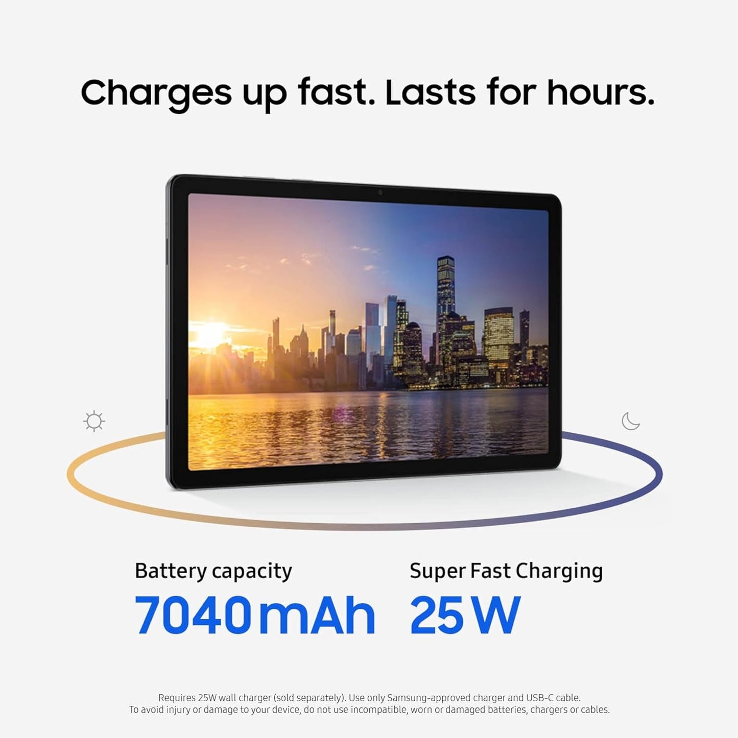 Samsung Galaxy Tab A11+ 11" 256GB 8GB RAM Wi-Fi Gray, Battery: 7,040 mAh, 90Hz refresh, microSD card slot, 25W Fast Charging  SM-X230NZATXAR