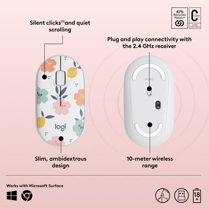 Logitech M340 Wireless Mouse Floral Bouquet 910-007280