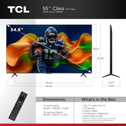 TCL 55" 55QM64L 4K UHD HDR QD Mini-LED 144Hz Dolby Atmos Fire TV Smart TV - 2026