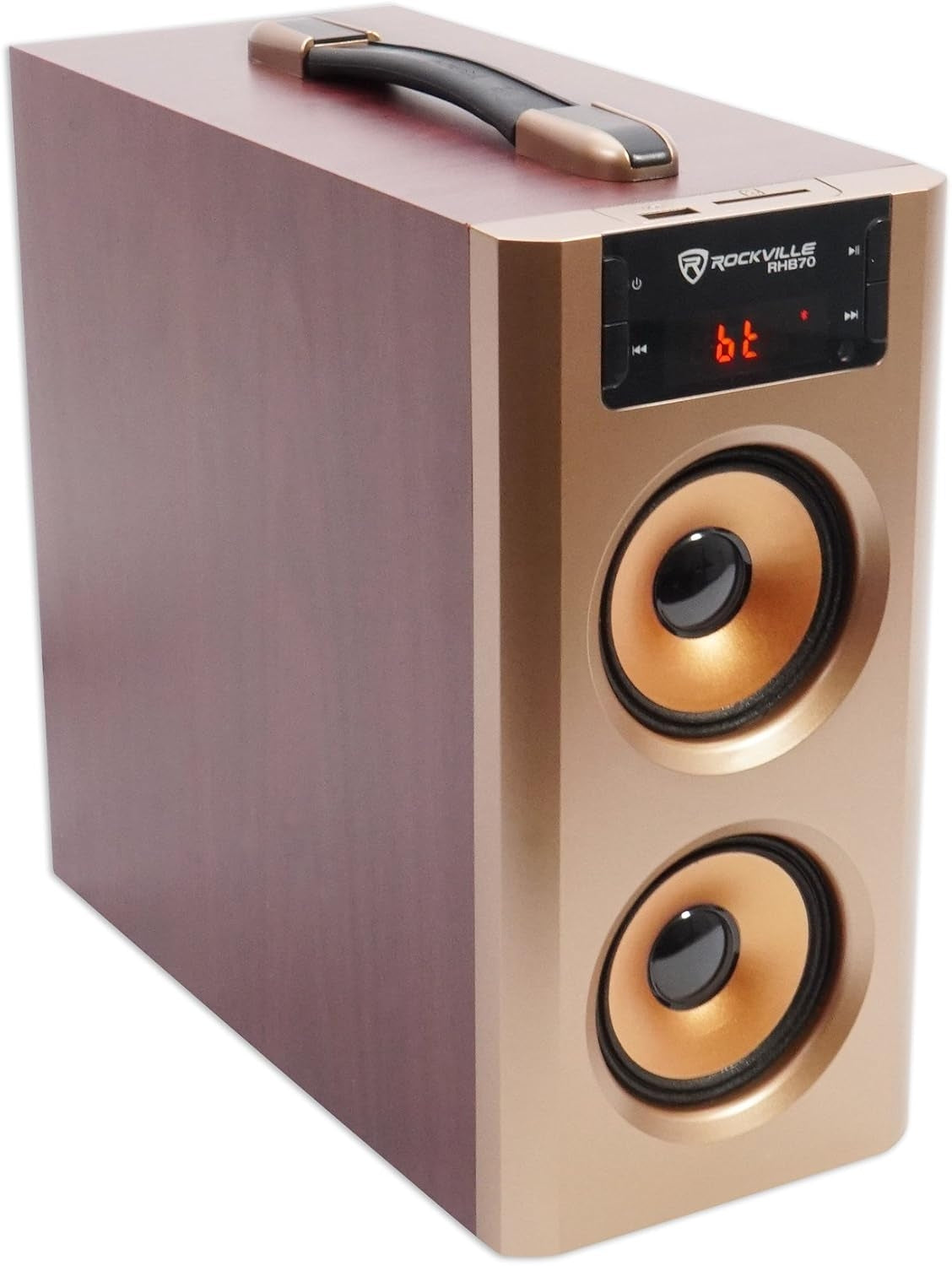 Rockville RHB70 100W 2.1 Powered Home Theater Speaker System, Cherry Wood