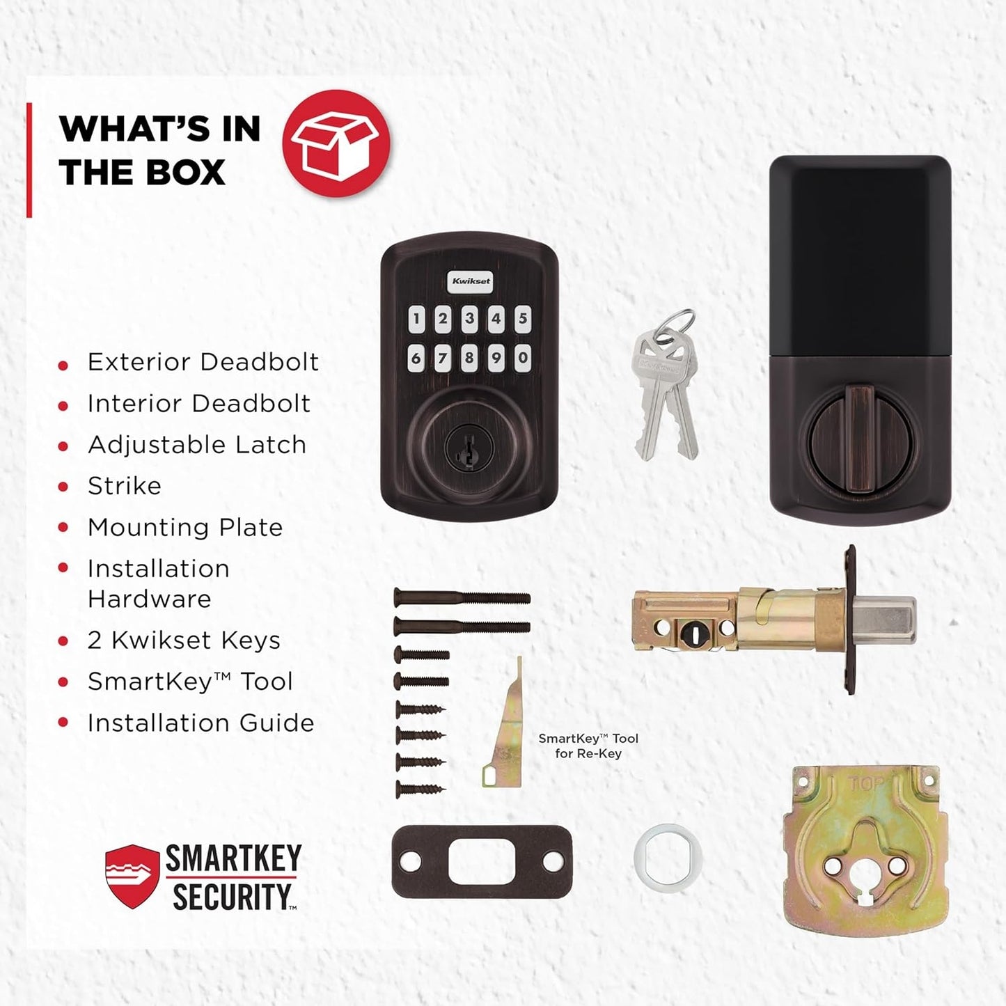 Kwikset Powerbolt 250 10-Button Keypad Venetian Bronze Transitional Electronic Deadbolt Door Lock 992500-009