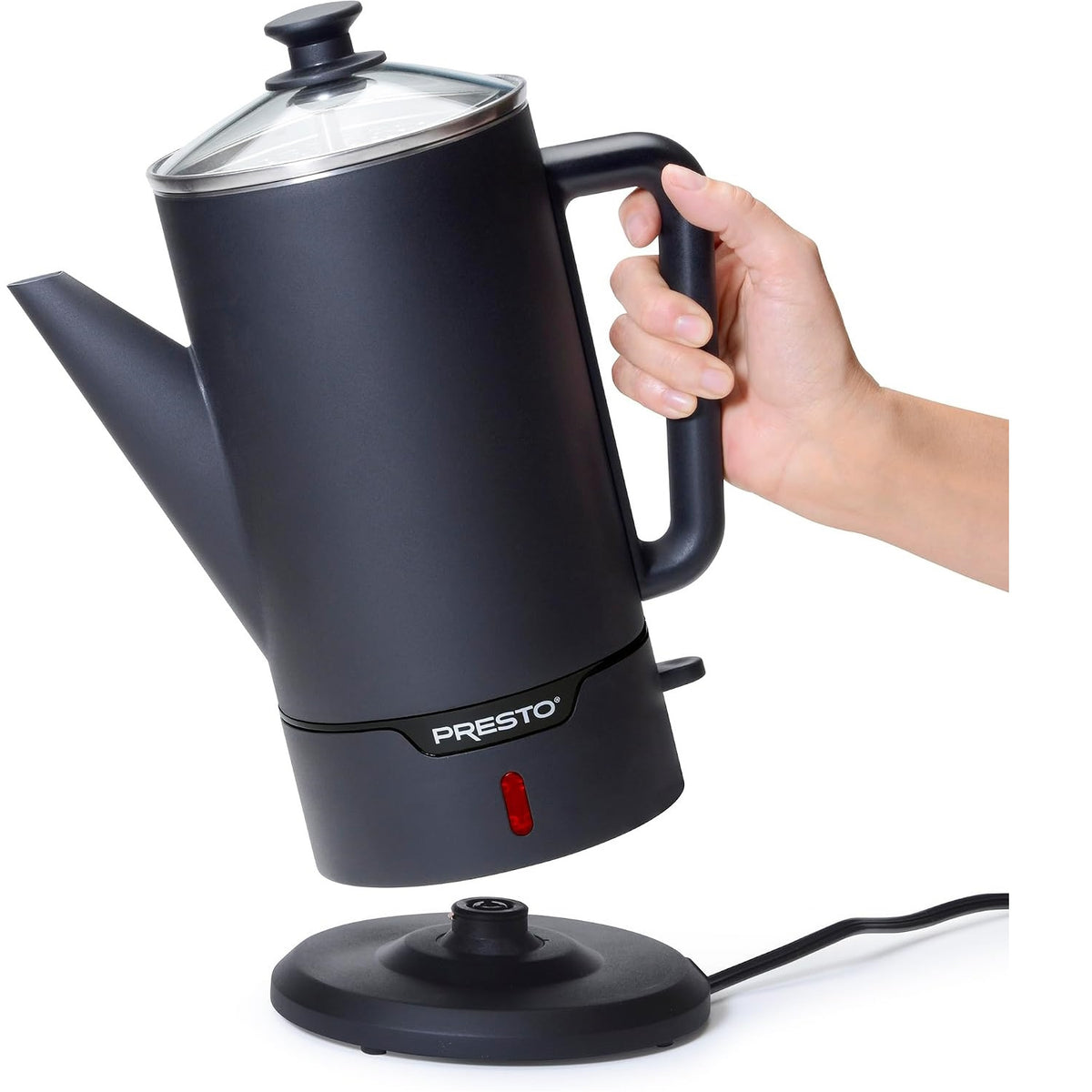 Presto 02815 Black Stainless Steel 12-Cup Cordless Coffee Percolator