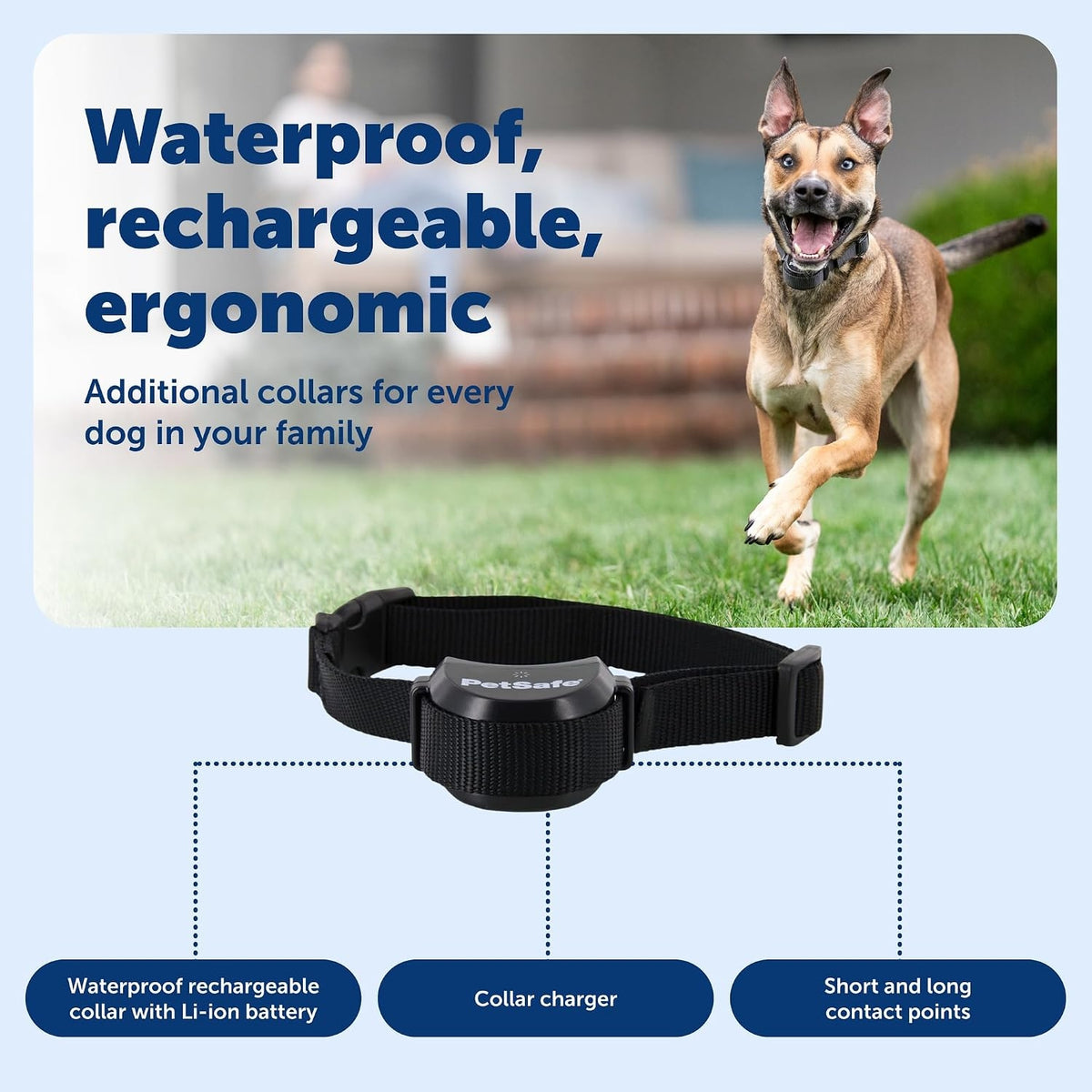 PetSafe Stay and Play Adjustable Wireless Fence Rechargeable Receiver Collar - Black