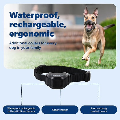 PetSafe Stay and Play Adjustable Wireless Fence Rechargeable Receiver Collar - Black