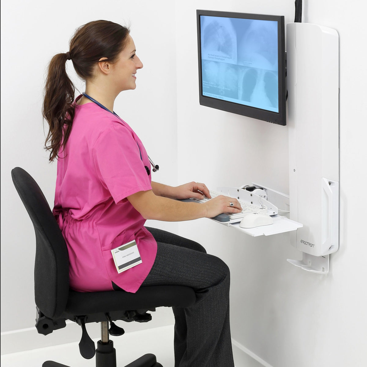 Ergotron 61-081-062 SV Sit-Stand Vertical Lift, High-Traffic White