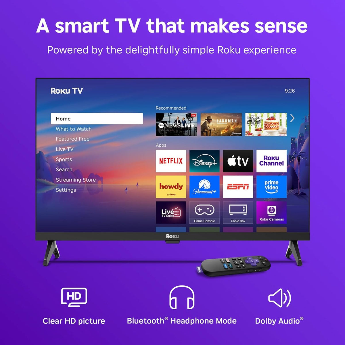 Roku - 24" Class Select Series HD LED Smart RokuTV (2025) 24R2D5-XB