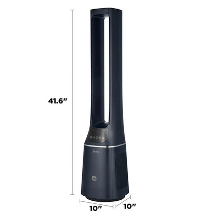 Midea 41" Bladeless Tower Fan & HEPA Air Purifier with Remote Control AMS150-PBW