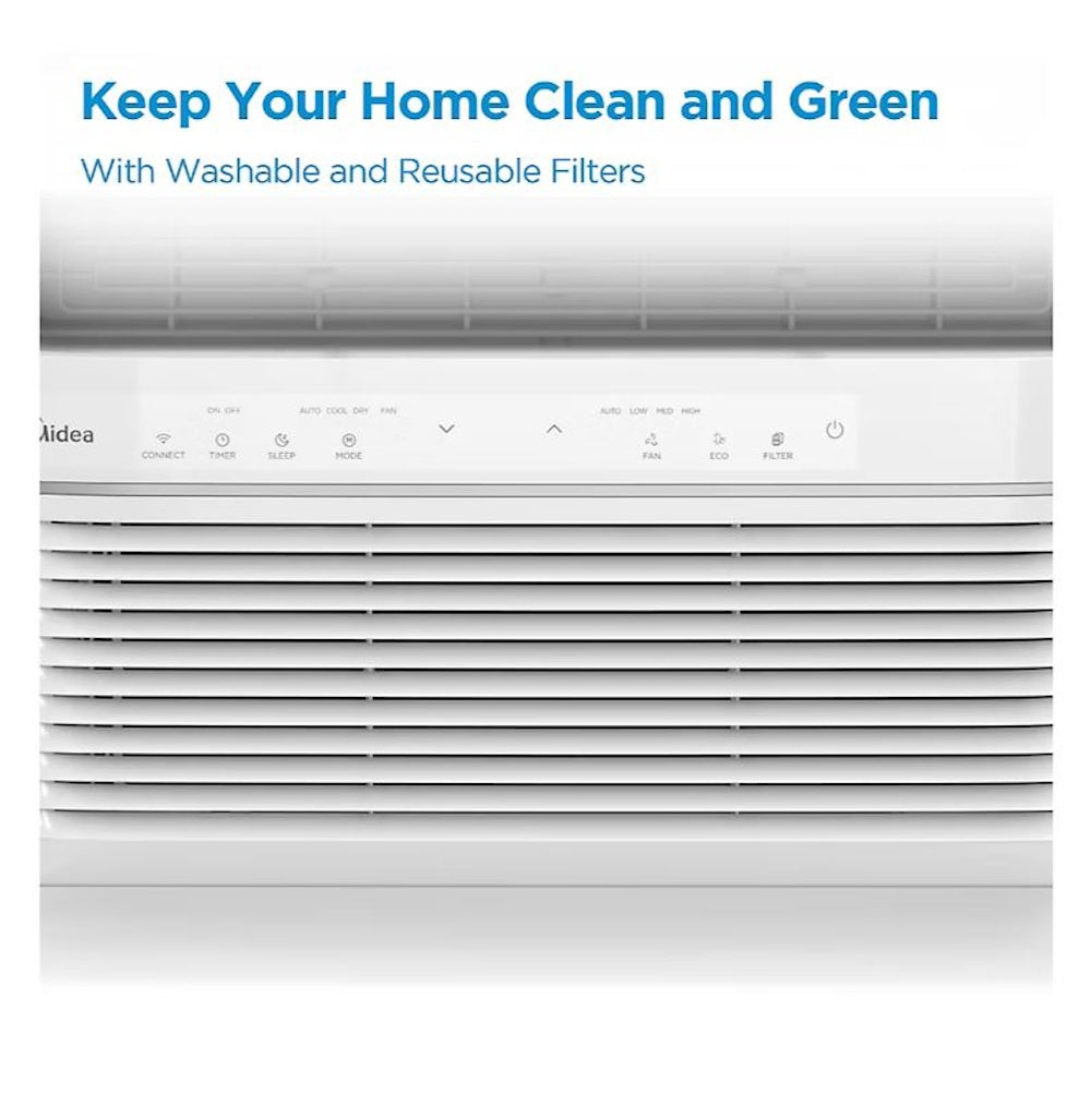 Midea Smart 8,000 BTU 350 sq. ft. Window Air Conditioner, 3-in1 Comfort: get cooling, dehumidification, and fan modes, Intelligent Features: sleep mode and 24 hours -  MAW08S1JWT-B