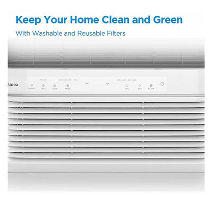 Midea Smart 8,000 BTU 350 sq. ft. Window Air Conditioner, 3-in1 Comfort: get cooling, dehumidification, and fan modes, Intelligent Features: sleep mode and 24 hours -  MAW08S1JWT-B
