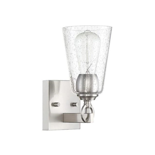 Sunset Lighting  Arden 4.75-in W 1-Light Bright Satin Nickel Transitional Wall Sconce F7221-80