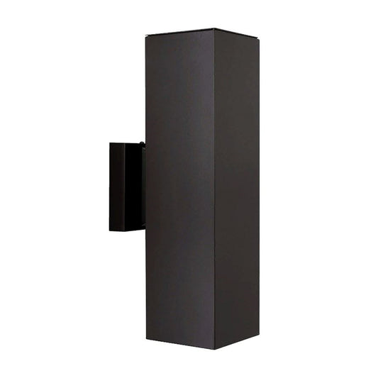 Sunset Lighting Square 2-Light Exterior 15" H x 4.375 Aluminum Sconce w/ Oil Bronze Finish F6892-44