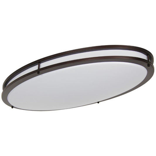 Sunset Lighting F9917-64-3-3K 32" LED Oval Ceiling Mount - Etched White Opal Acrylic Lens, Dimmable - w/ Provincial Bronze