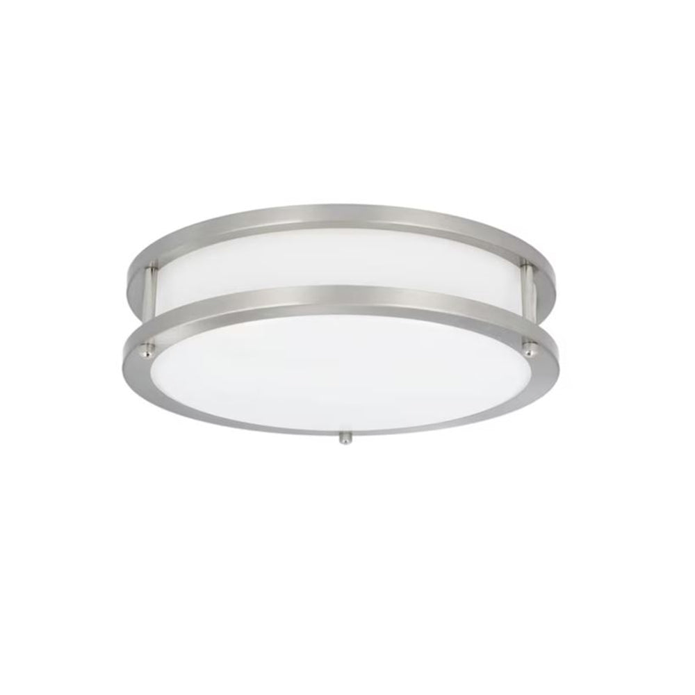 Sunset Lighting 12" 1-Light LED 4000K Flush Mount Light Bright Satin Nickel F9913-80-1-4K