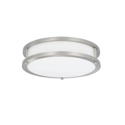 Sunset Lighting 12" 1-Light LED 4000K Flush Mount Light Bright Satin Nickel F9913-80-1-4K