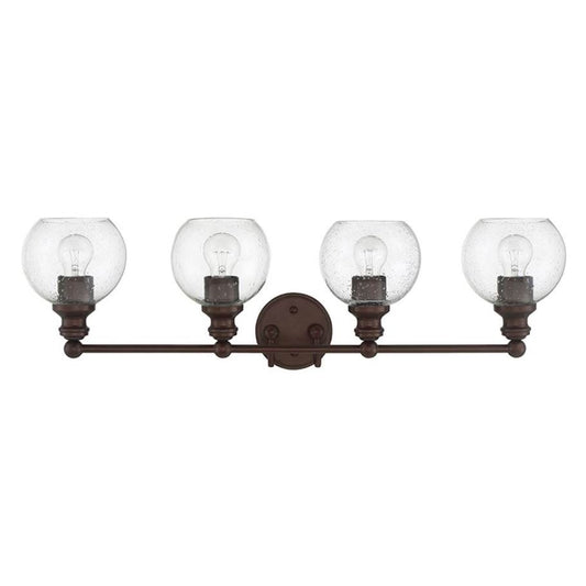 Sunset Lighting Oriana 4-Light Mb Vanity With Clear Seeded Glass F29014-64