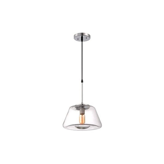 Sunset 1-Light Mb Nodin Clear Artisan Glass Mini-Pendant Polished Chrome F3593-15