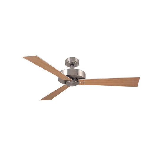 Emerson Kathy Ireland Keane 52" Brushed Steel Ceiling Fan Reversible Satin White & Maple Blades