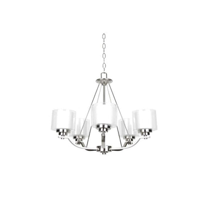 Sunset Lighting 5-Light Chandelier 100W Bright Satin Nickel - F17005-80