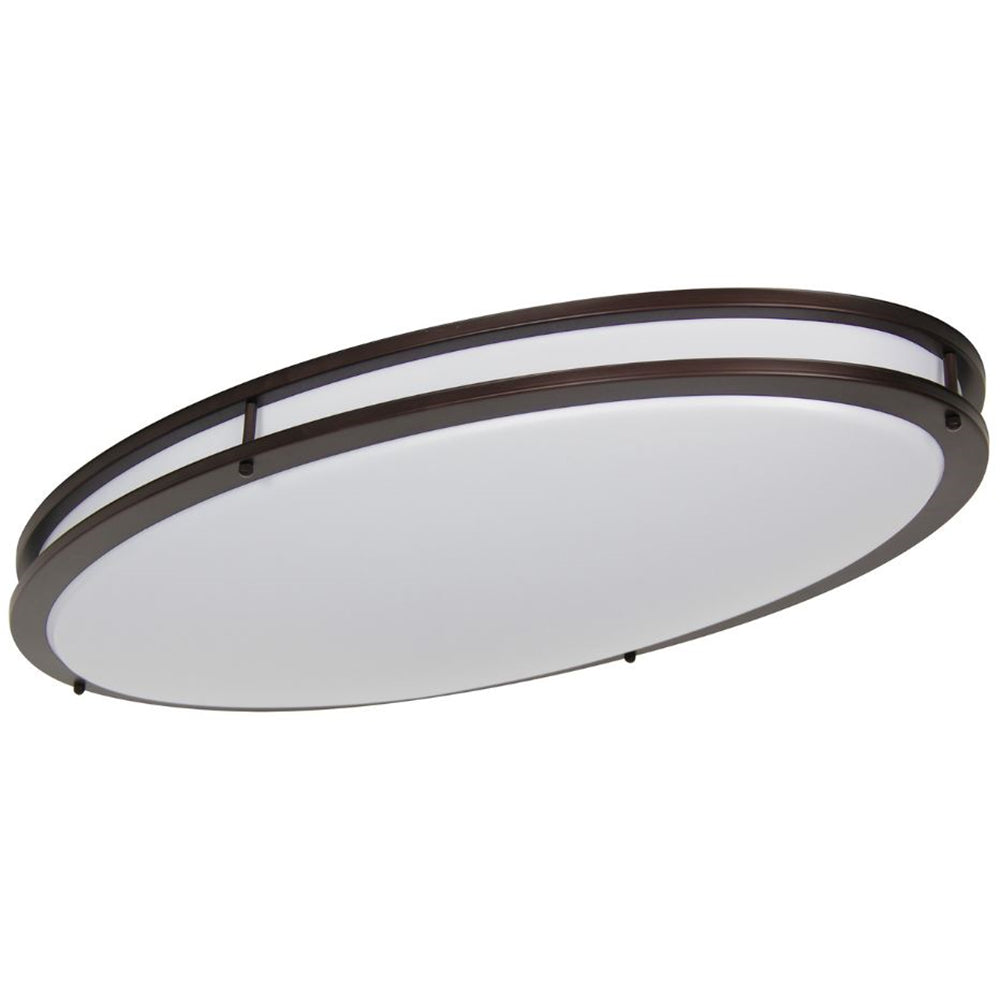 Sunset Lighting F9917-64-3-3K 32" LED Oval Ceiling Mount - Etched White Opal Acrylic Lens, Dimmable - w/ Provincial Bronze