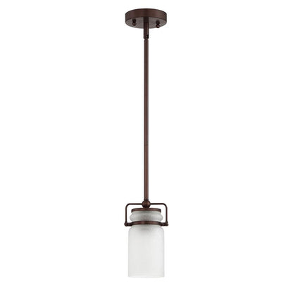 Sunset Lighting Qairo 1-Light MB Mini Pendant Frosted Seeded Glass F25010-64