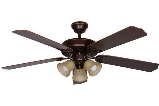 Luminance Heritage Home Bronze 52" Ceiling Fan LED Lights Overhead Fixture