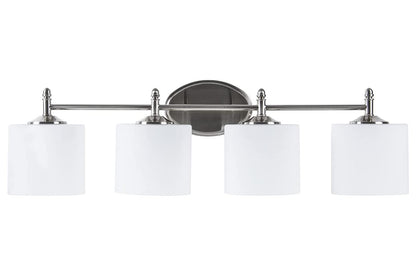 Sunset Lighting Iris Vanity, 4-Light, 100W Bright Satin Nickel - F11004-80