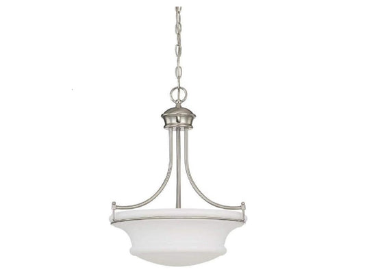 Sunset 3-Light 100W Medium Base Valare Bowl Pendant Satin Nickel F23007-80