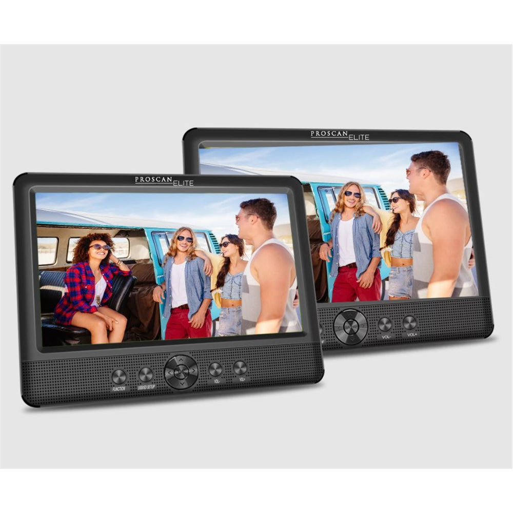 Proscan Elite 10.1" Dual Screen Portable DVD Media Player PEDVD1082 Black - Good Refurbished