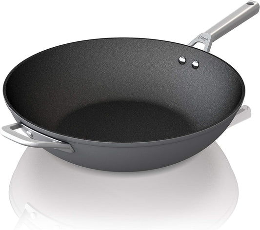 Ninja C30928 Foodi NeverStick Premium 11-Inch Wok, Hard-Anodized, Nonstick, Durable & Oven Safe to 500°F, Slate Grey