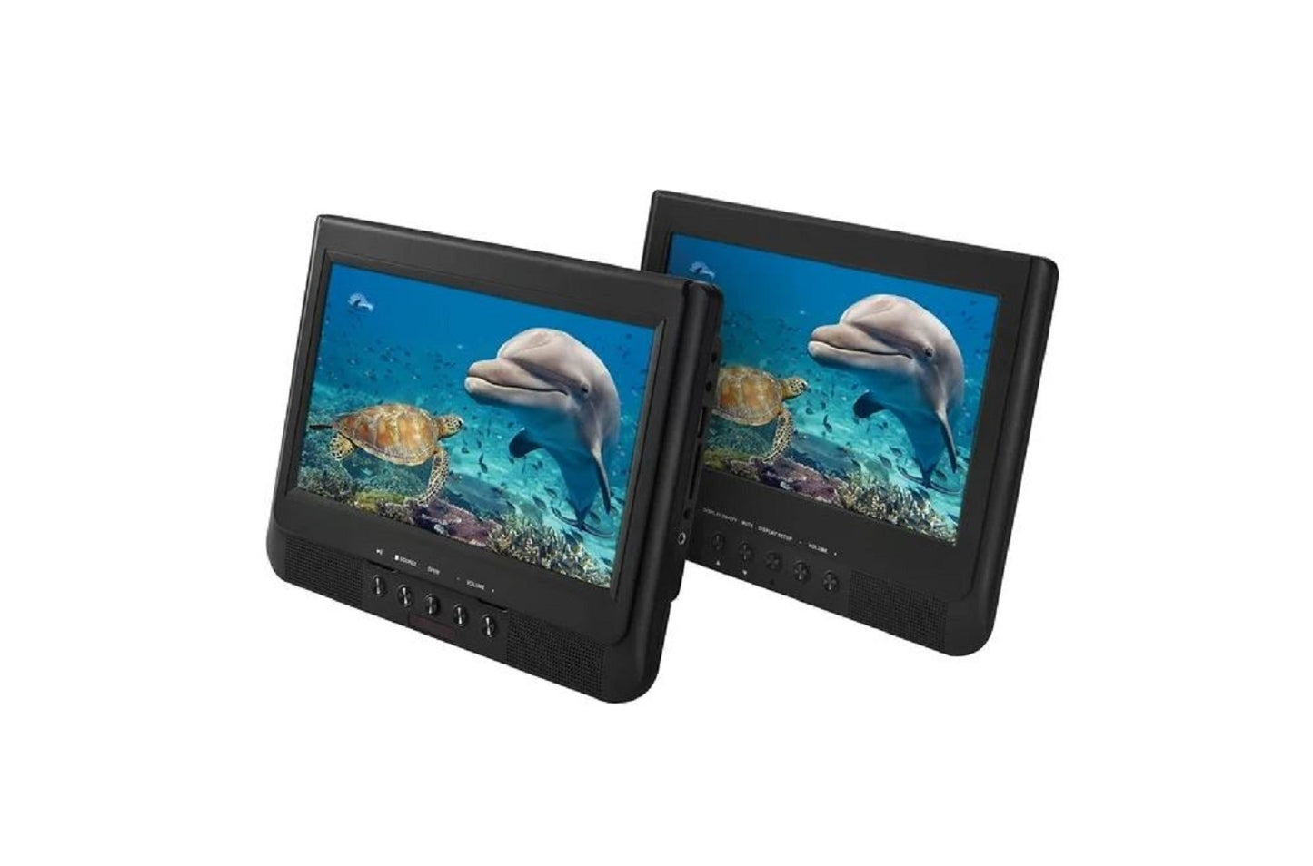 Onn10" Dual Screen DVD Player with Digital Panel, Black 100122641