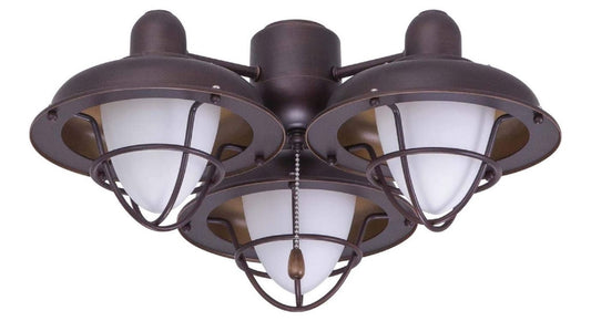 Kathy Ireland Luminance Boardwalk Cage 3-Light Venetian Bronze LED Ceiling Fan Light Kit LK40VNB