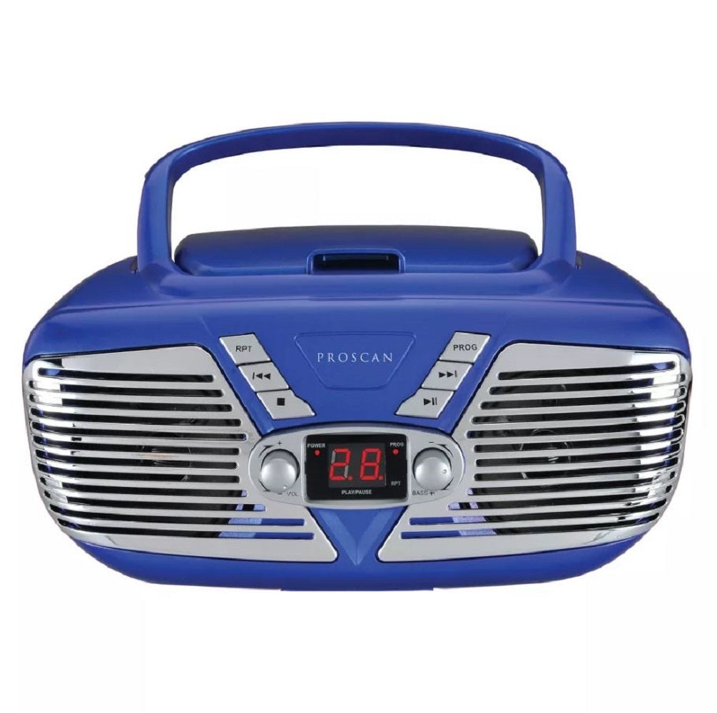 Proscan Retro-Style CD/Radio Boom Box, Blue PRCD211-BLUE_AMZ