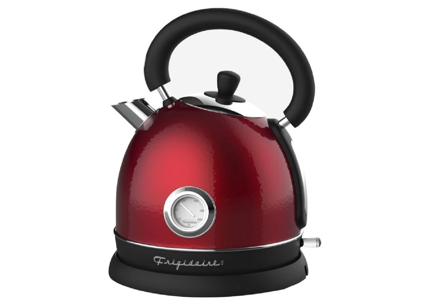Frigidaire Retro Porcelain Electric Water Kettle with Thermometer 1.8-Quart Red EKET125-RED