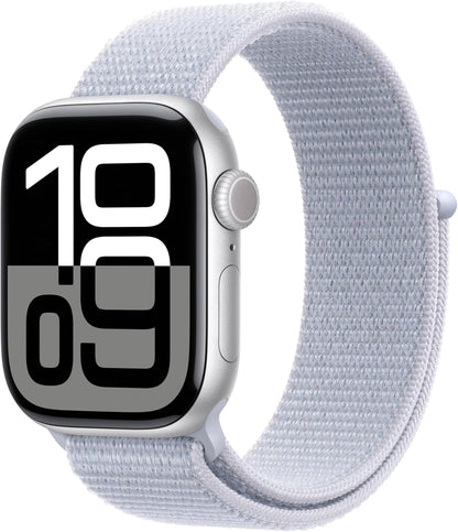 Apple Watch Series 10 42mm Aluminum Case Blue Cloud Sport Loop Silver MWWD3LW/A